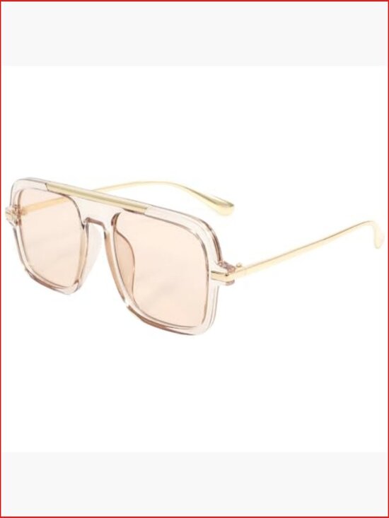 Retro Square Vintage Oversized Pilot Sunglasses UV400 Protection Unisex main image 5